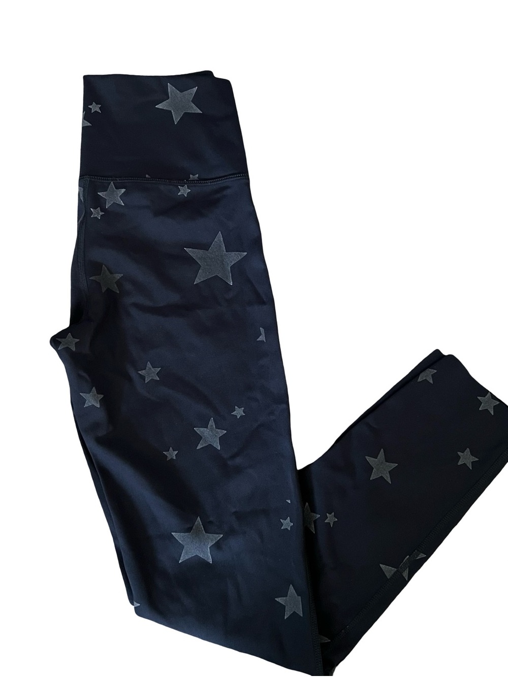 Aerie black leggings with silver star pattern